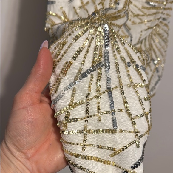 Aidan Mattox Stunning Gold Sequin Starburst Cocktail Dress Size 6‎ - Picture 4 of 8